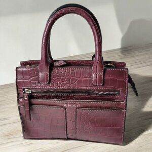 TAHARI tattler embossed crocodile mini satchel